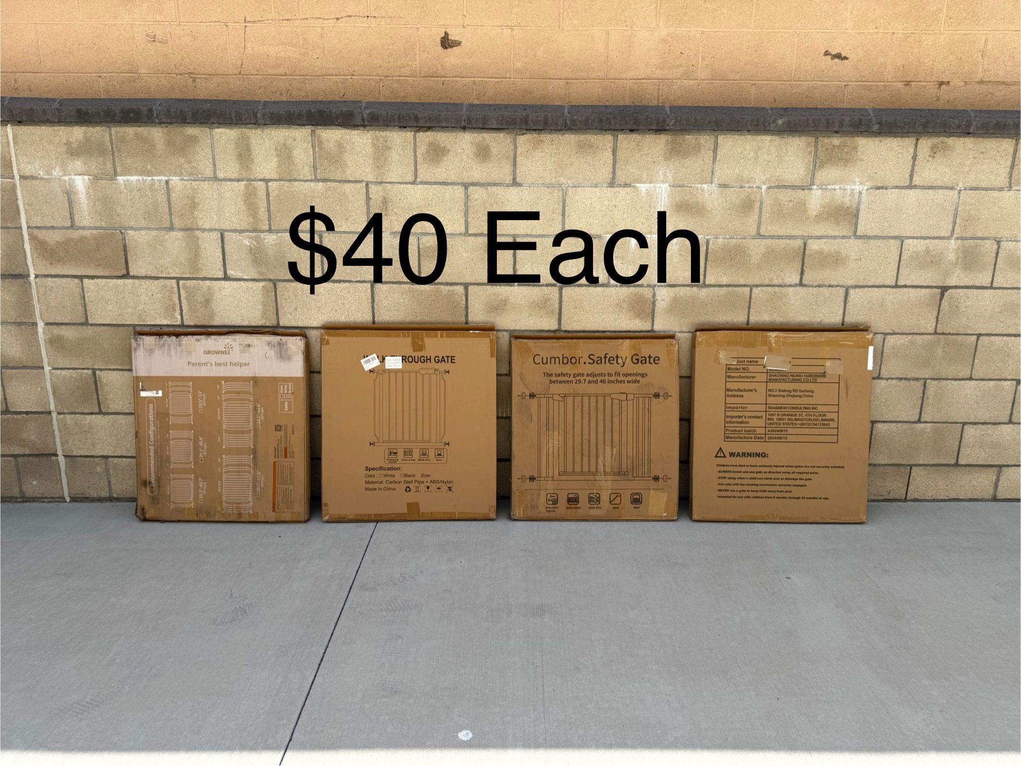NEW Baby/Pet Gate, Auto Close Dog Gate for, Stairs & Doorway, Easy Walk Through Pet Gate **$40 Each**
