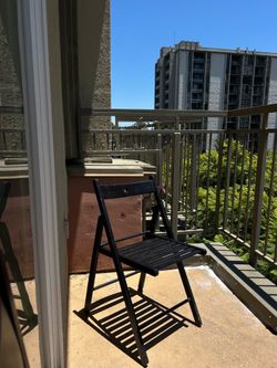 Black wooden chairs