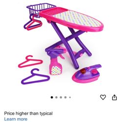 Boley Pretend Play Laundry Playset - Pink and Purple Laundry Toys with Ironing Board,