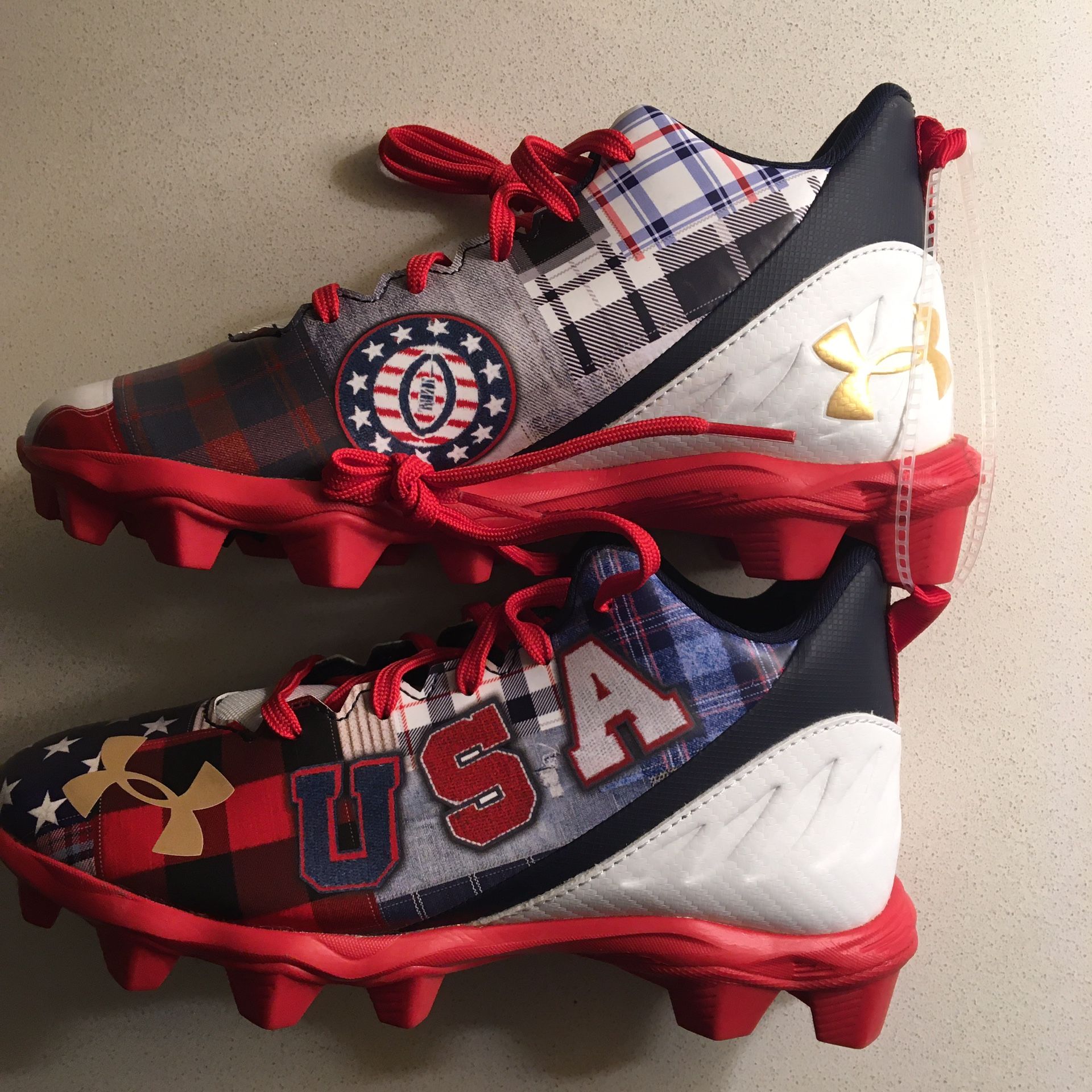 Patriotic football cleats cheap