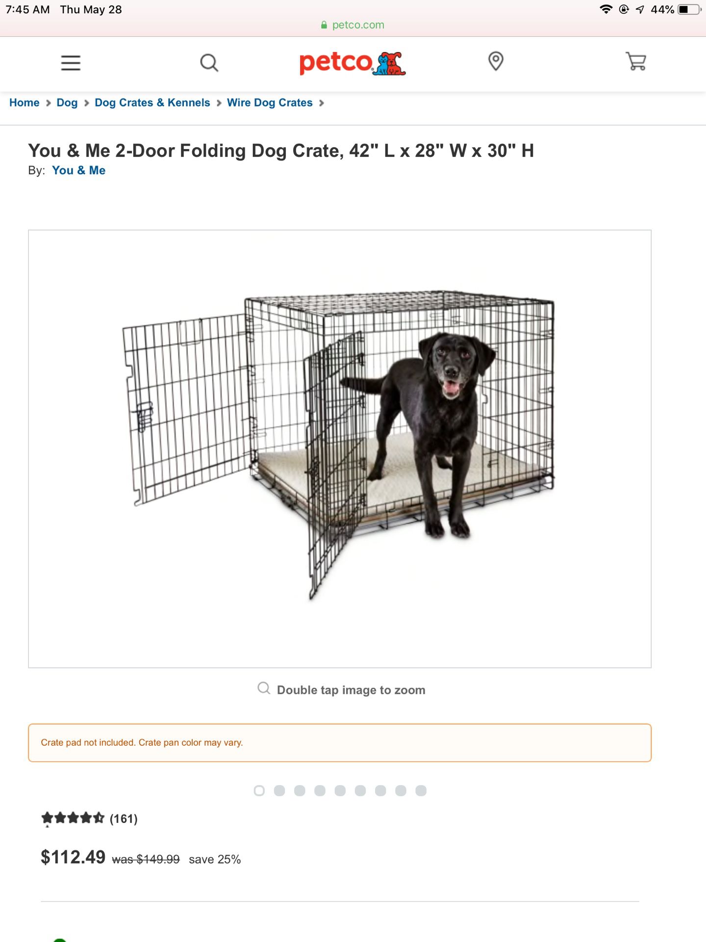 Xl large you & me folding dog crate/ cage