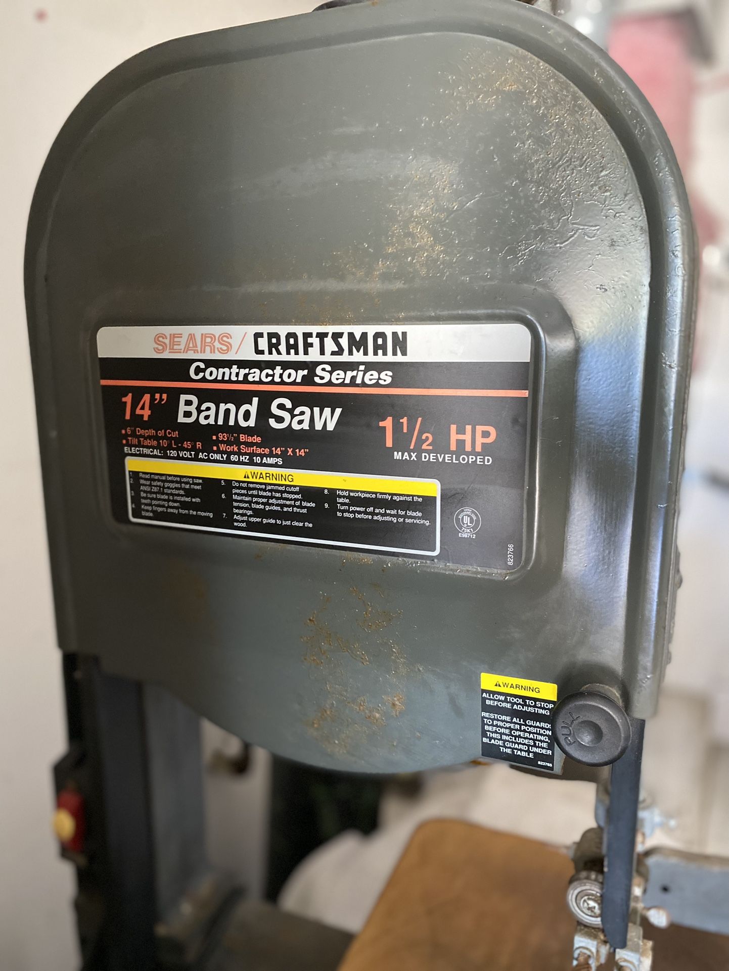 Sears Craftsman‘S Contractor Series 14 Inch Band Saw 1 1/2HP