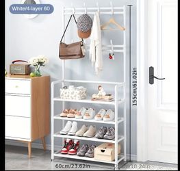 Entryway Clothes Rack with Shoe Storage