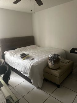 King Size Bed Set with Headboard + Storage