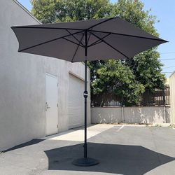 (Brand New) $70 Patio Umbrella Set (10 FT Umbrella and 26lbs Weight Base) Tilt Crank, Outdoor Garden Market