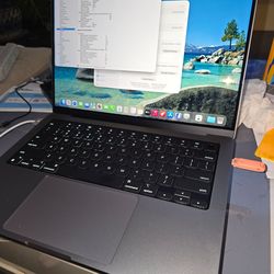2021 Macbook Pro A2442,M1 Pro,14",512Gb,16Gb,Non Touchbar,Good Condition, Grade A, Grey Color, Genuince AC Charger, Office 2022,Warranty on Promo Sale
