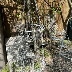 2 Tier Metal Hanging Planters 