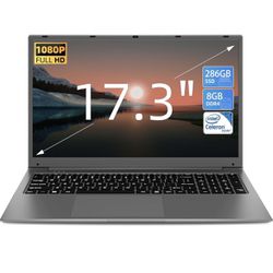 2024 Intel Celeron 17" IPS Full HD Laptops Computer, 8GB RAM 256GB SSD Notebook with Intel Celeron Quad-core Processor, Mini HDMI, Webcam, Wi-Fi, Expa