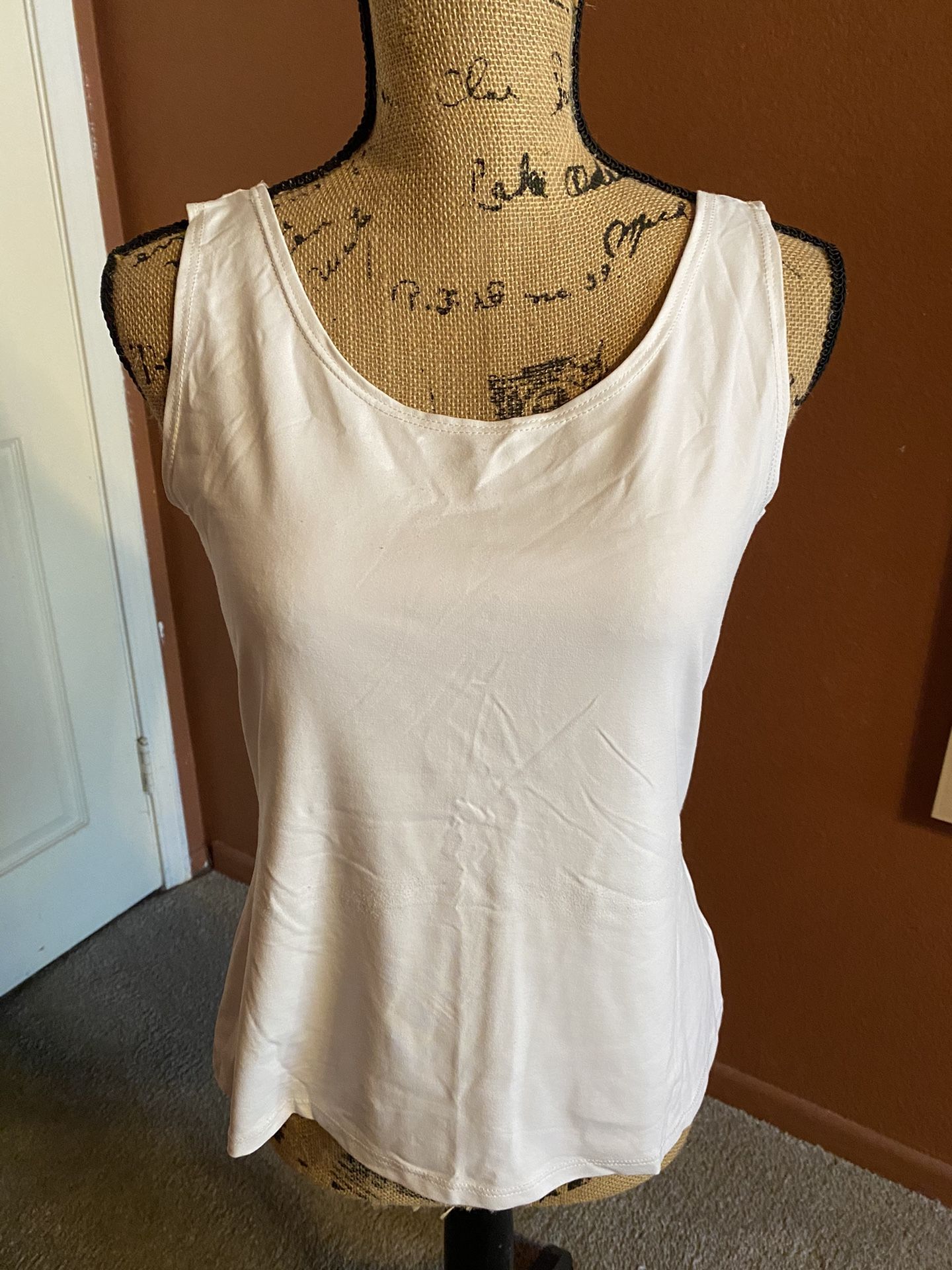 Van Heusen White Fashion Tank Top; Size Large