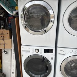 Lg Stackable or side by side  Washer and gas dryer  Excellent working condition  Heavy duty  W27 D31 H78 Washer 4.5 cu ft Dryer 7.3 cu fit 3 months wa