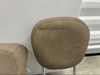 2005 Mini Cooper Rear Headrest Pair Gray Cloth Navy Trim OEM