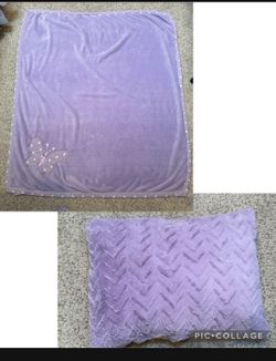 Girl’s Throw Blanket And Pillow
