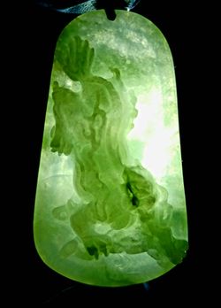 Burmese icy type A jadeite jade pendant lucky Tiger.