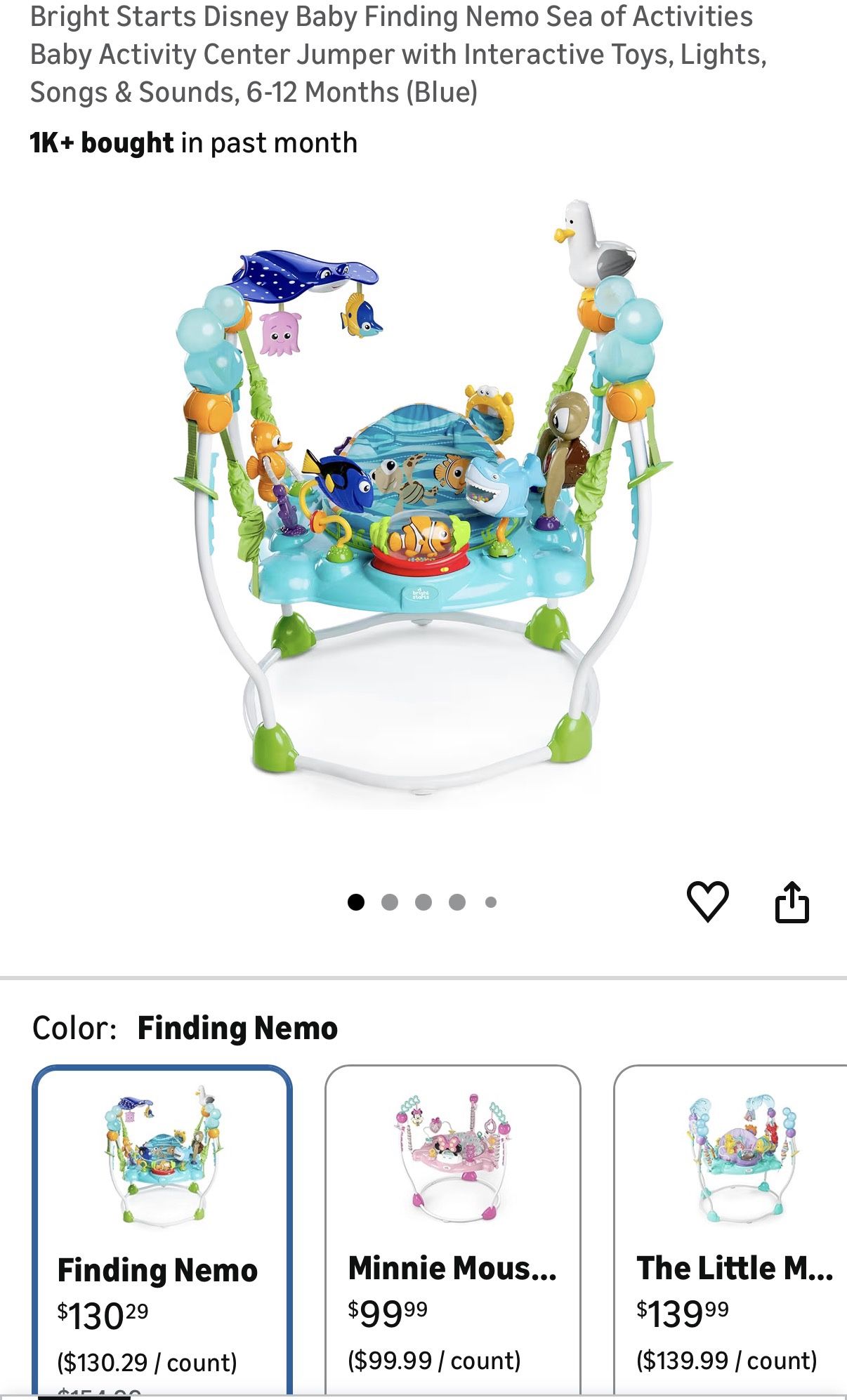 Used Finding Nemo Baby Activity Center Jumper