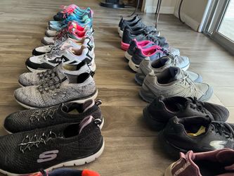 Women's Size 8 Nike, Skechers, Fila, Dearfoams Footwear Bundle
