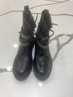 Steve Madden Leather Combat Boots with Buckles