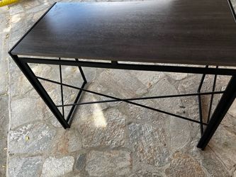 Modern Console Table Dark Wood Metal Frame