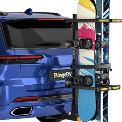 BougeRV Hitch Ski Snowboard Rack with Security Lock Fit for 2" Receiver Open Box