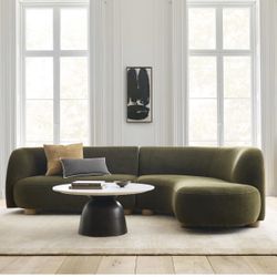 West Elm Laurent 2 Piece Sectional Couch with 2 Ottoman