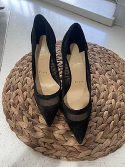 CHRISTIAN LOUBOUTIN Galativi 100 black suede pumps