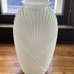 Art Deco white glass vase