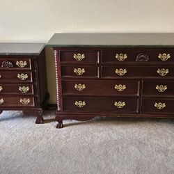 Beautiful Mahogany Dresser W/ 2 Nightstands