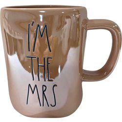 Rae Dunn I'M THE MRS Mug - Iridescent - WEDDING GIFT - Ceramic 323 20OZ  Rae Dunn I’M THE MRS. Mug Pink Iridescent Bride Wedding Shower Gift