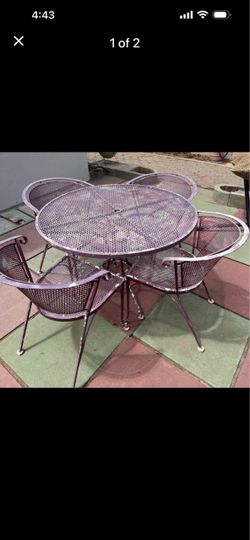Wrought Iron Patio Table and Chair Set