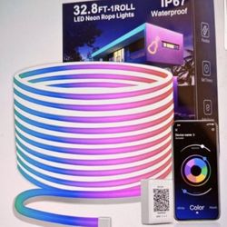 32.8FT Neon LED Rope Lights IP67 Waterproof LED Lights for Bedroom Flexible LED Light Strip