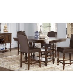 Stanton Cherry 5 Pc Counter Height Dining Room With Brown Stools