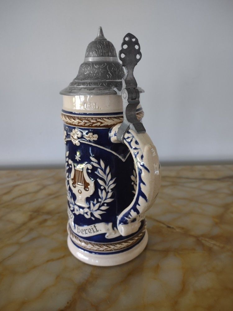 Vintage Marzi and Remy #2229 Pewter lidded German beer stein