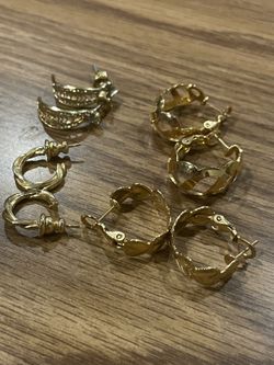 Four Pair Of Pierced Earrings