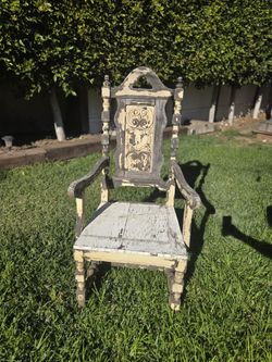 Carved Wood Armchair