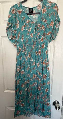 Babeau Teal Floral Midi Dress