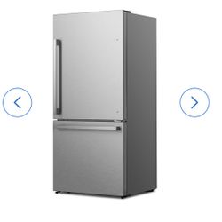 Hisense 17.2-cu ft Counter-Depth Bottom-Freezer Refrigerator Fingerprint Resistant Stainless Steel ) 