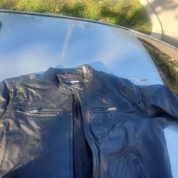 Real Genuine Leather Jacket With Zippers