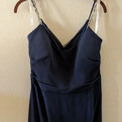 David’s Bridal Marine Blue Bridesmaid’s Dress Size 12 (altered)