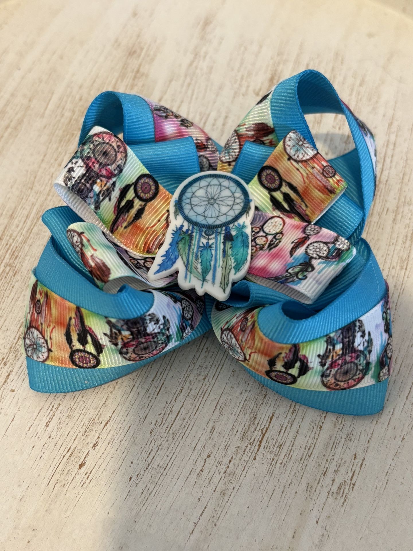 5” Blue Dream Catcher Hair Bow
