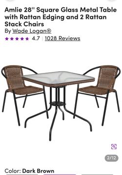 Dining table and chairs
