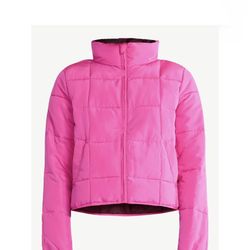 NEW!! Pink Cropped Puffer Jacket  (Read Description)