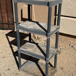 Four Level Plastic Storage Shelf  Size: (LxWxH): 22” x 13” x 48”