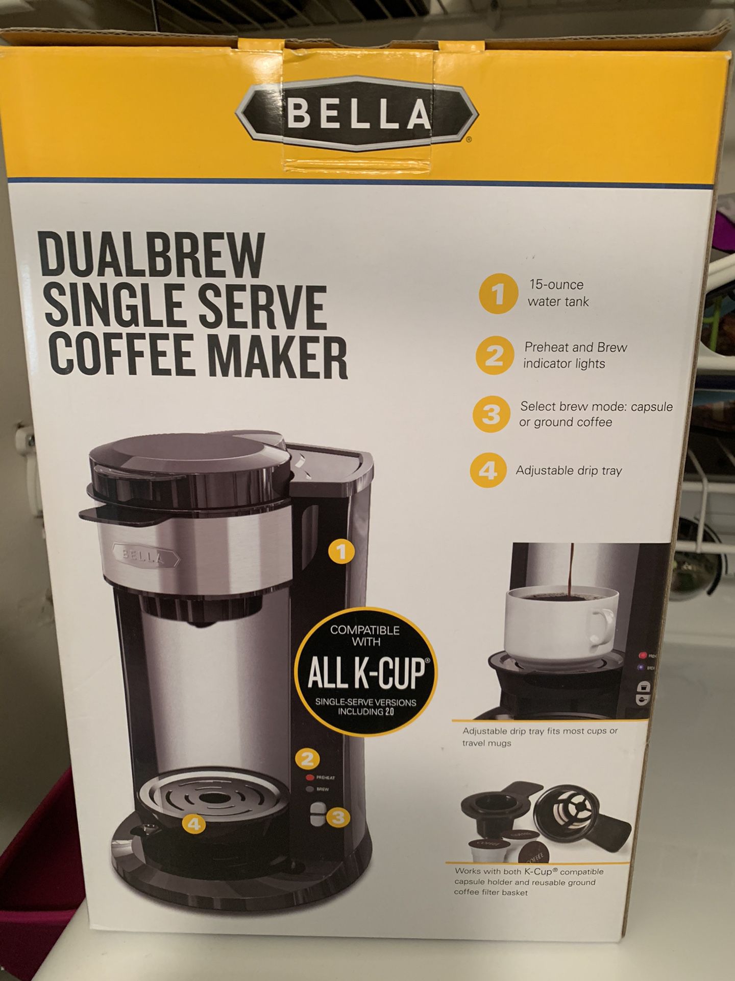 Bella Brew Single Serve Coffee Maker K-Cup NEW
