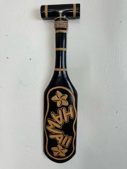 Hawaiian Wooden Paddle Wall Decor 20” Hawaii Tropical Tiki Bar Art