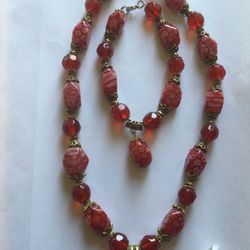 Strawberry Candy Necklace And Bracelet 