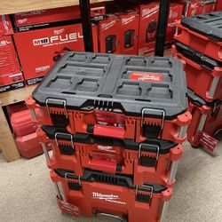 Milwaukee PACKOUT 22 in. Rolling Tool Box, 22 in. Large Tool Box and 22 in. Medium Tool Box ProSystem Low Profile Handle. $319