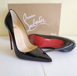 Christian Louboutin So Kate Patent Leather Black Stiletto Heel Pump