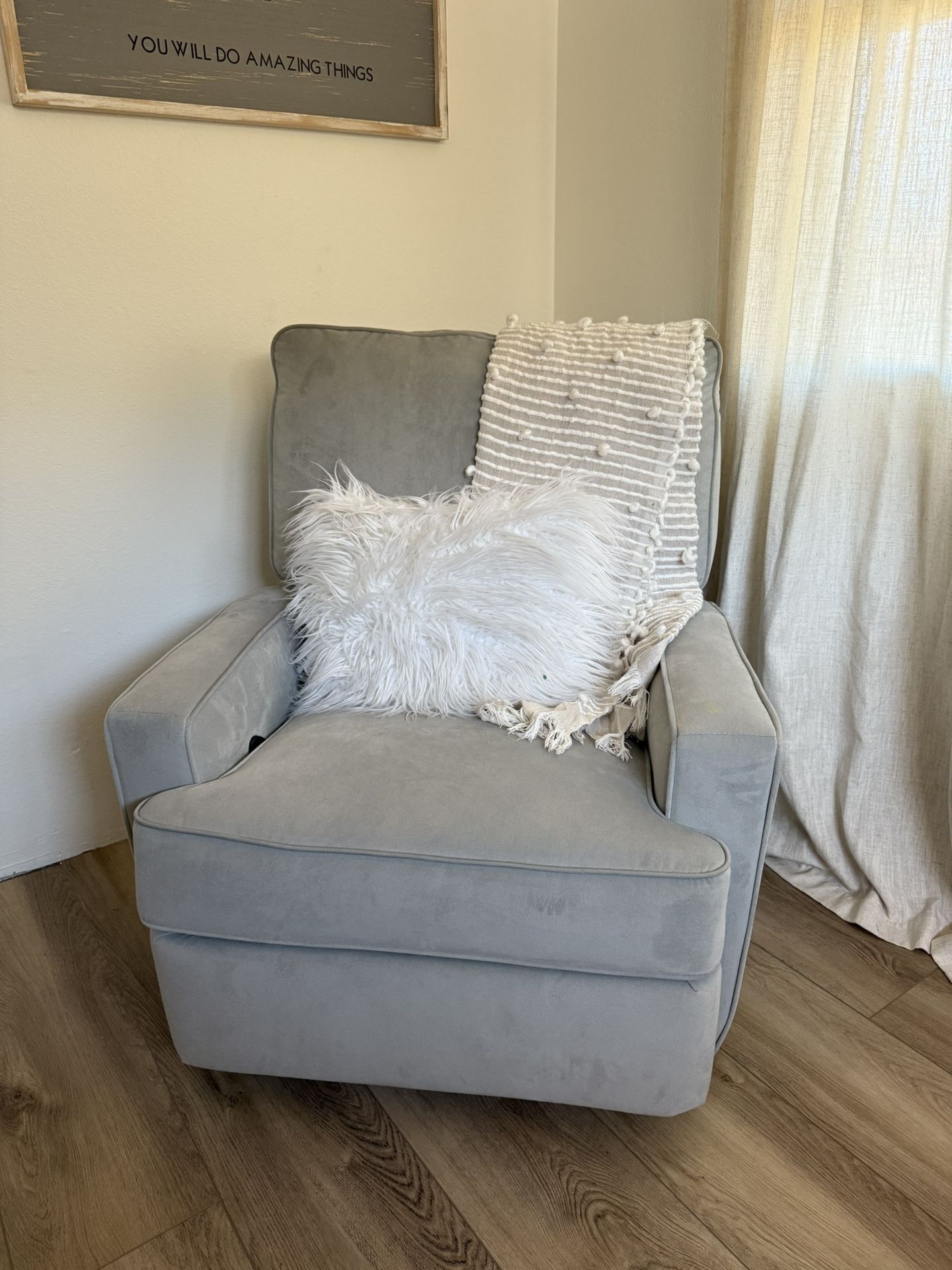 Swivel Reclining Rocker Chair Gray