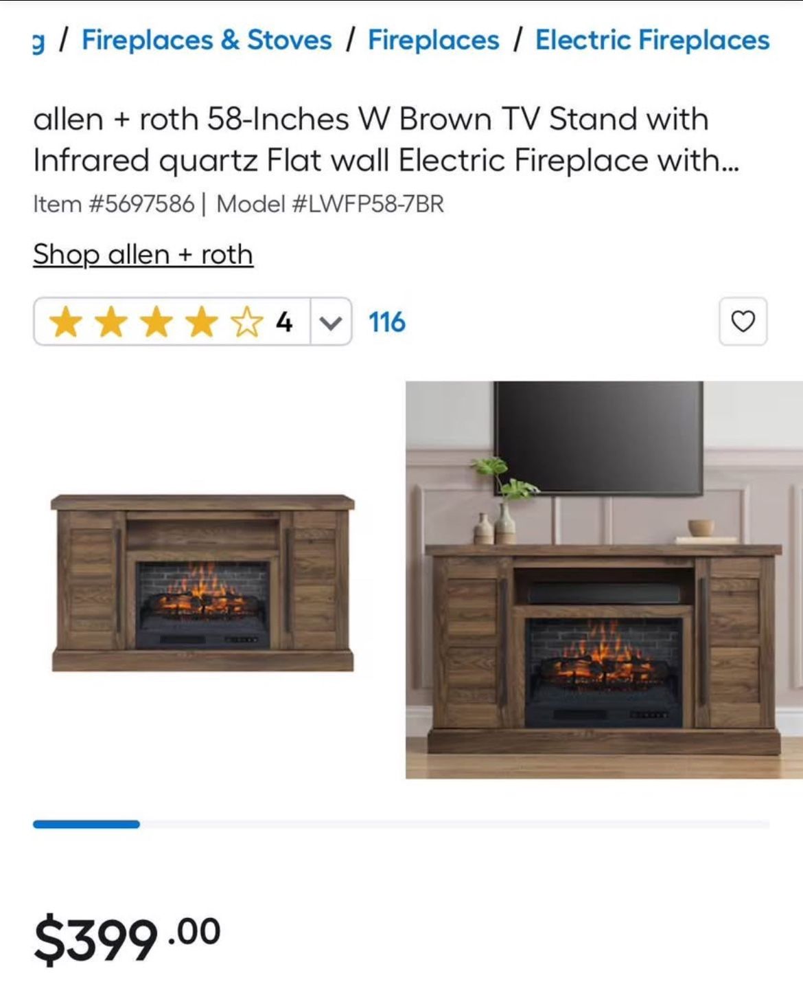 Fireplace Electric TV Stand