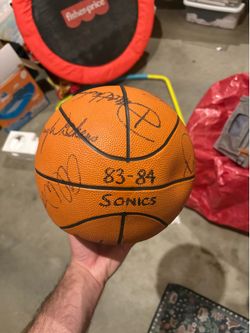 Signed sonics basketball