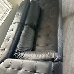 Sectional black leather sofa - MUST GO!!!!